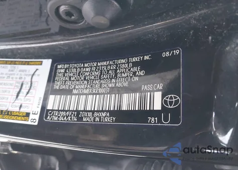 2019 Toyota C-Hr Xle из США, поврежденный, VIN NMTKHMBX3KR100031